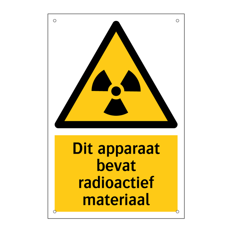 Dit apparaat bevat radioactief materiaal