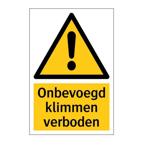 Onbevoegd klimmen verboden