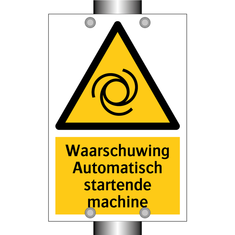 Waarschuwing Automatisch startende machine