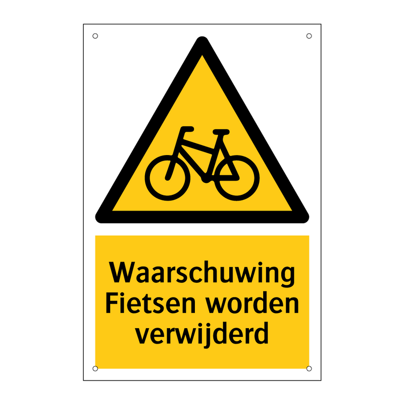 Waarschuwing Fietsen worden verwijderd