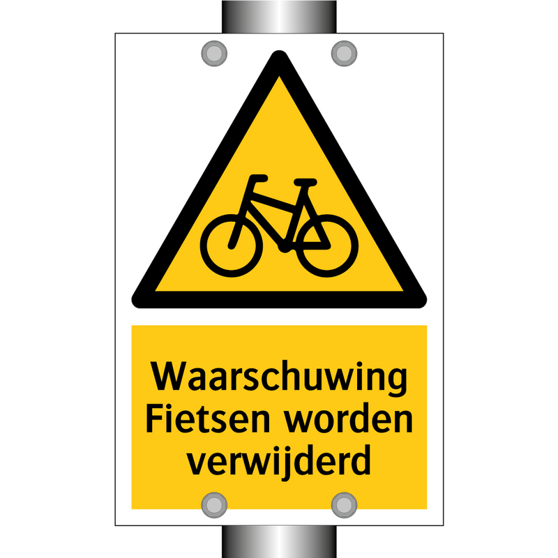 Waarschuwing Fietsen worden verwijderd