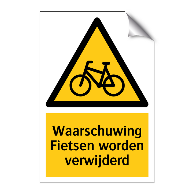 Waarschuwing Fietsen worden verwijderd