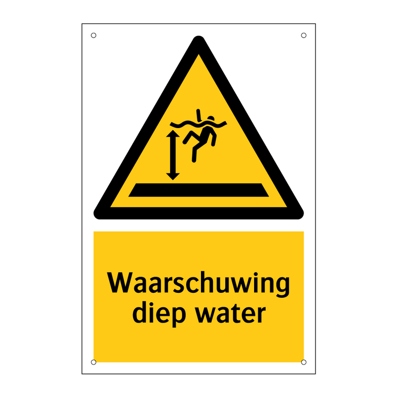 Waarschuwing diep water