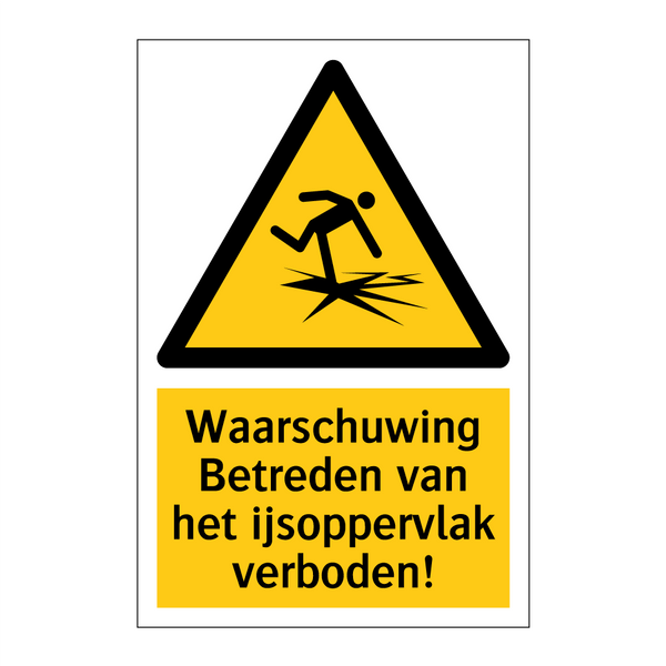 Waarschuwing Betreden van het ijsoppervlak verboden!