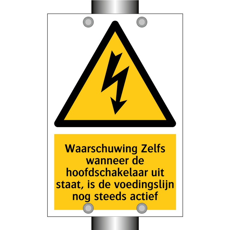 Waarschuwing Zelfs wanneer de hoofdschakelaar uit staat, is de voedingslijn nog steeds actief