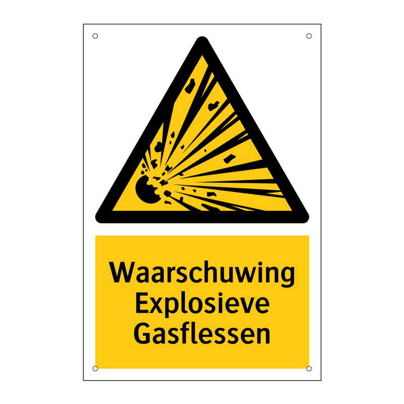 Waarschuwing Explosieve Gasflessen