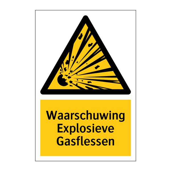 Waarschuwing Explosieve Gasflessen