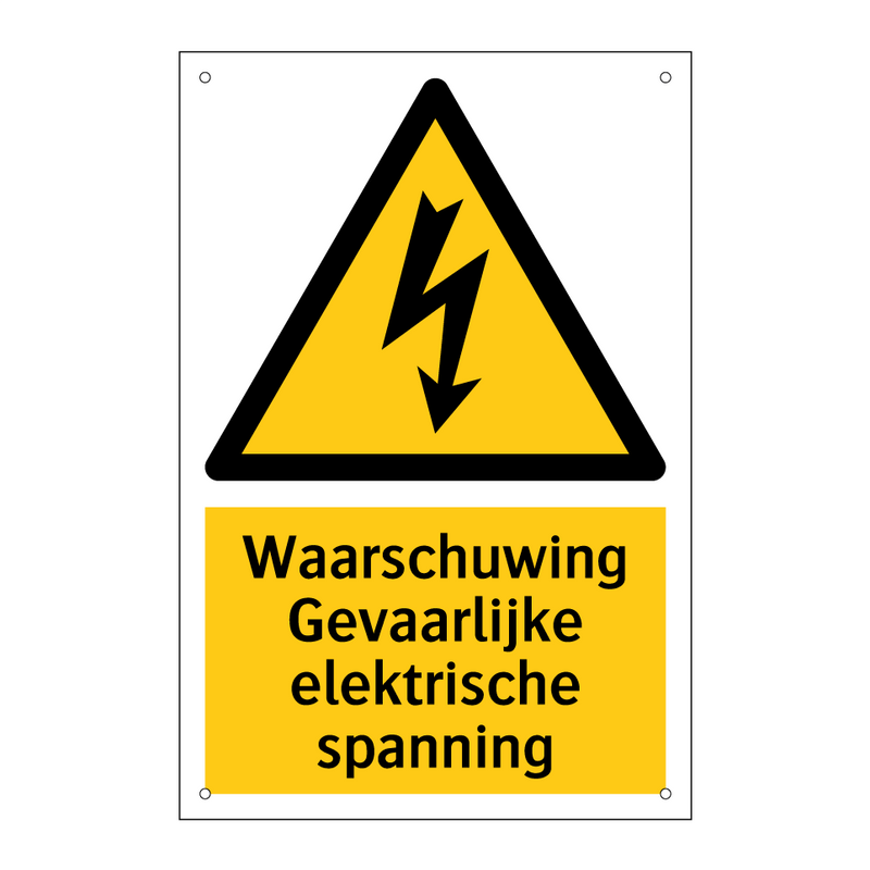 Waarschuwing Gevaarlijke elektrische spanning