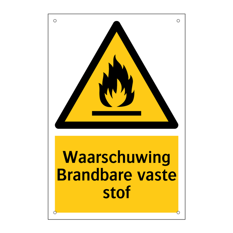 Waarschuwing Brandbare vaste stof