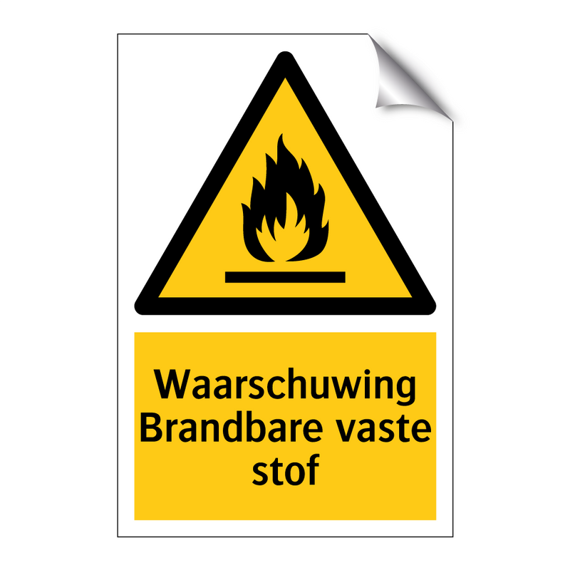 Waarschuwing Brandbare vaste stof