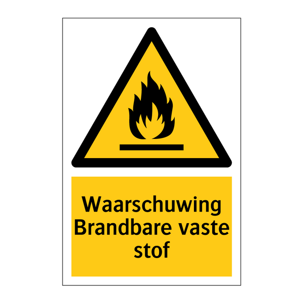 Waarschuwing Brandbare vaste stof