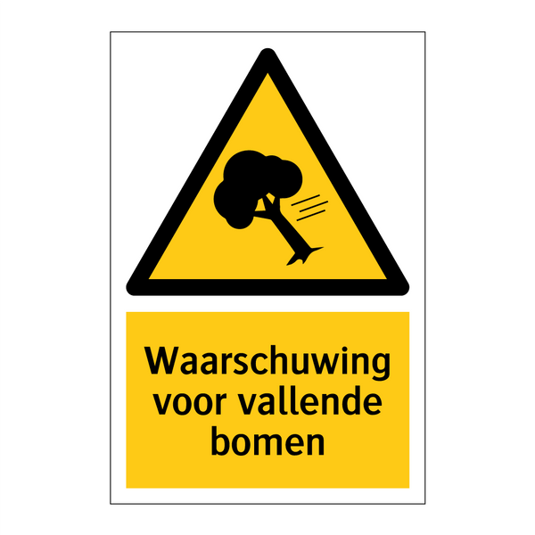 Waarschuwing voor vallende bomen