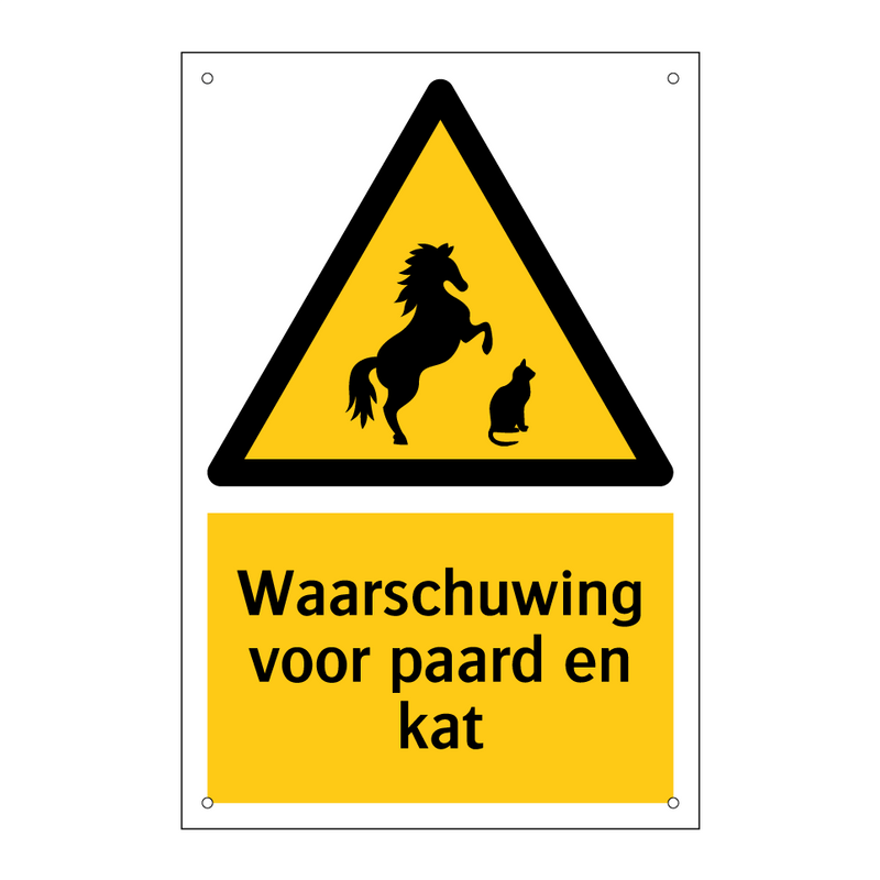 Waarschuwing voor paard en kat