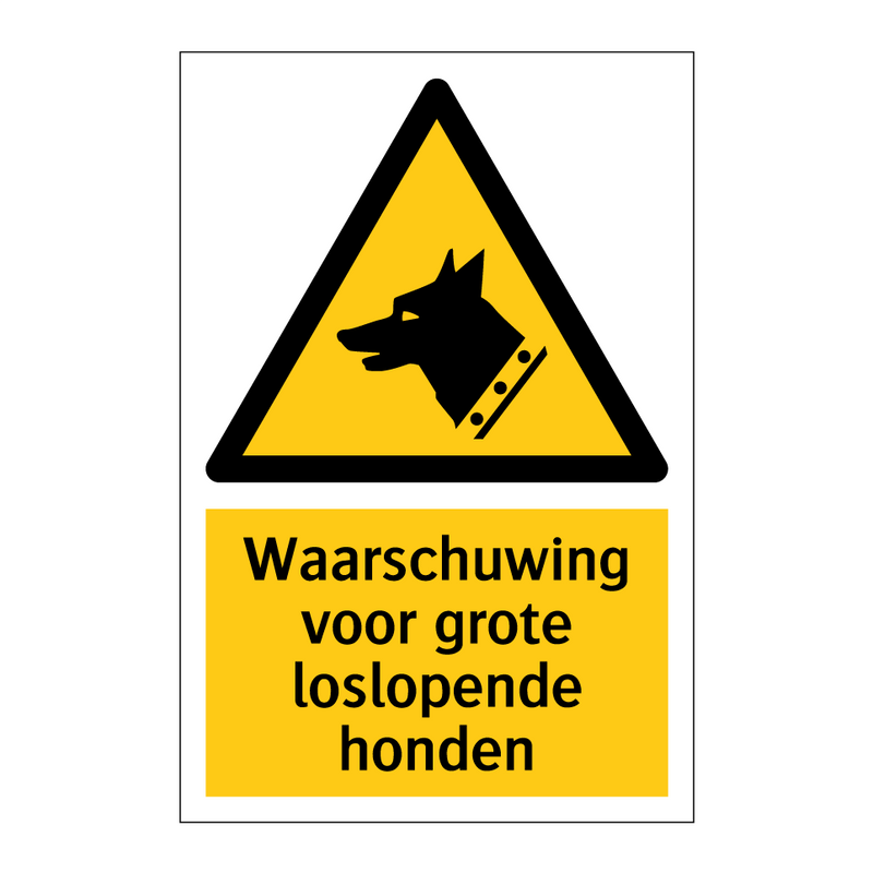 Waarschuwing voor grote loslopende honden