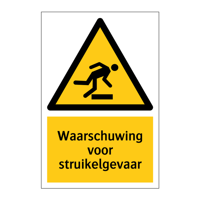 Waarschuwing voor struikelgevaar