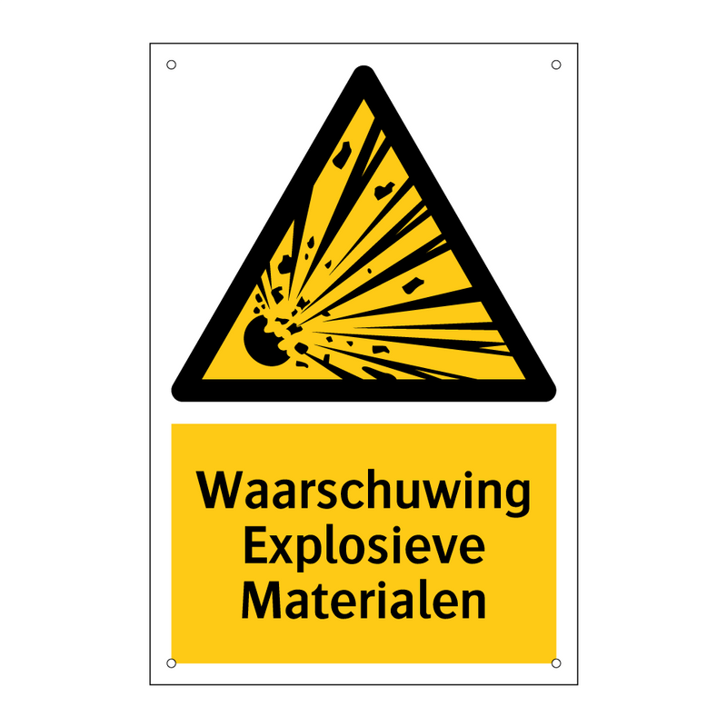 Waarschuwing Explosieve Materialen