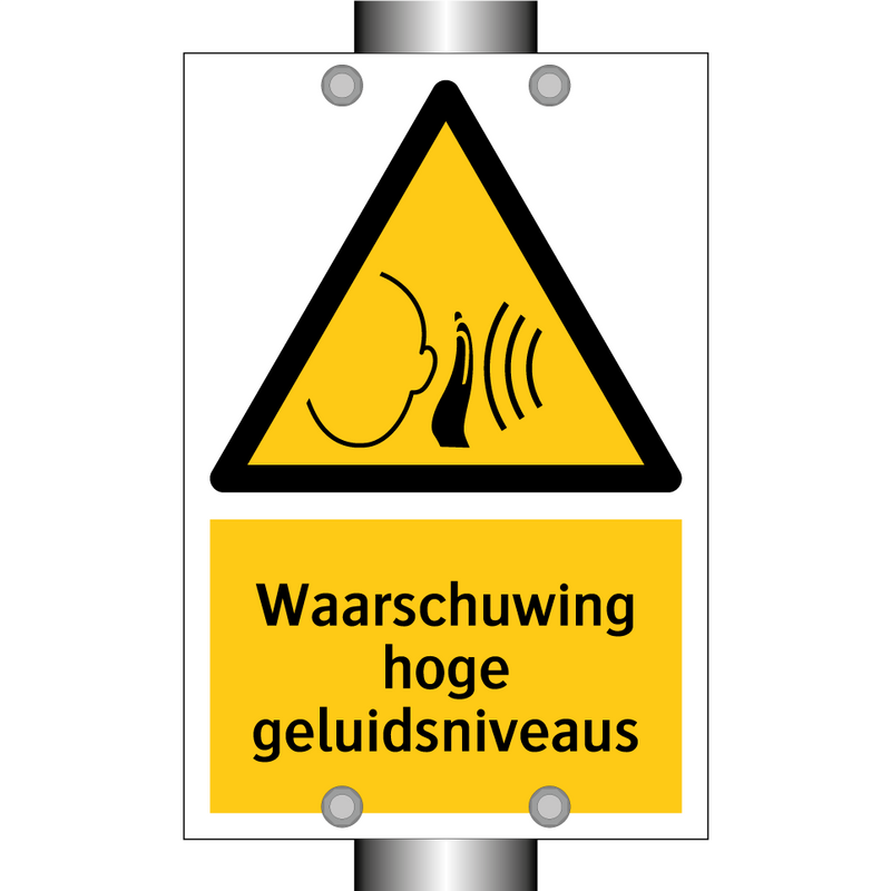 Waarschuwing hoge geluidsniveaus