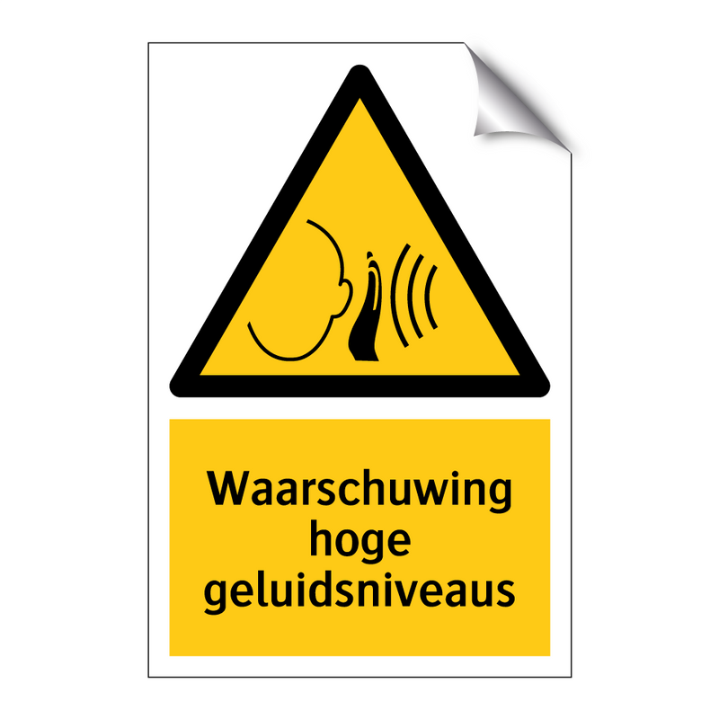 Waarschuwing hoge geluidsniveaus