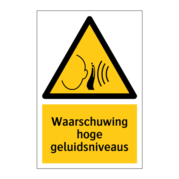 Waarschuwing hoge geluidsniveaus