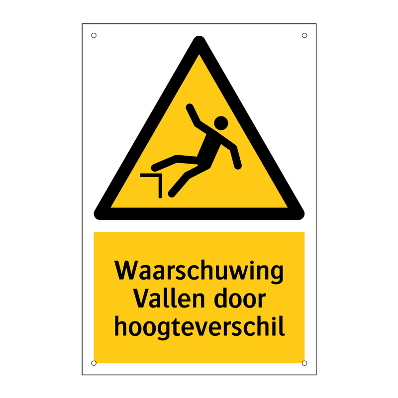 Waarschuwing Vallen door hoogteverschil