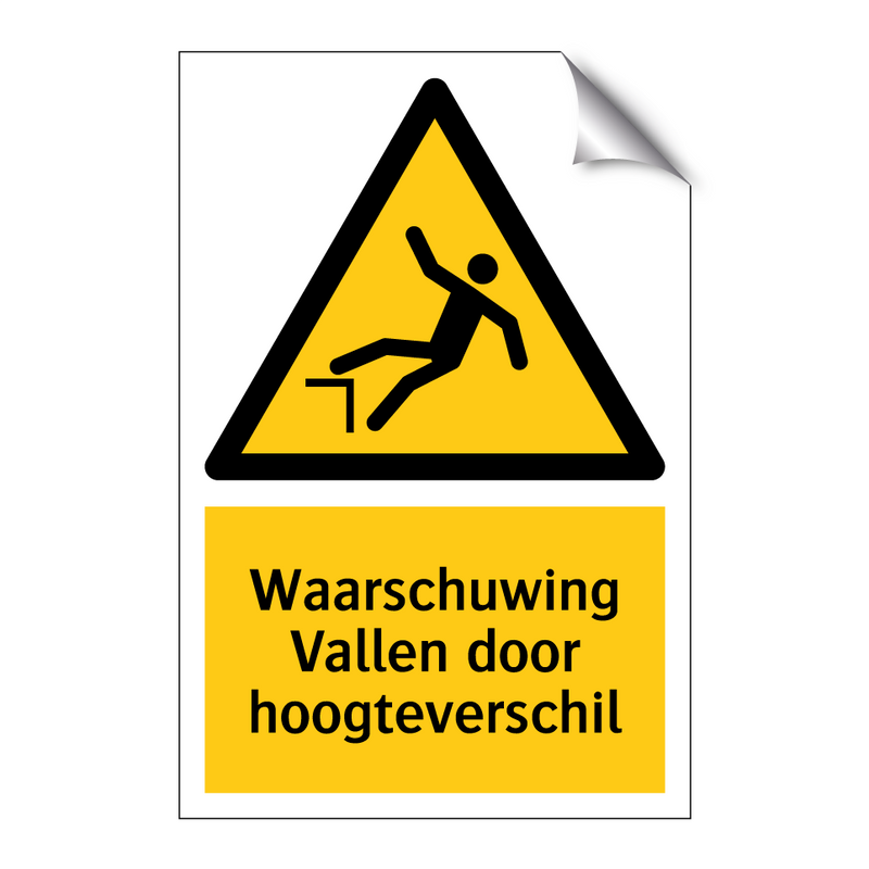 Waarschuwing Vallen door hoogteverschil