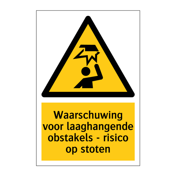 Waarschuwing voor laaghangende obstakels - risico op stoten