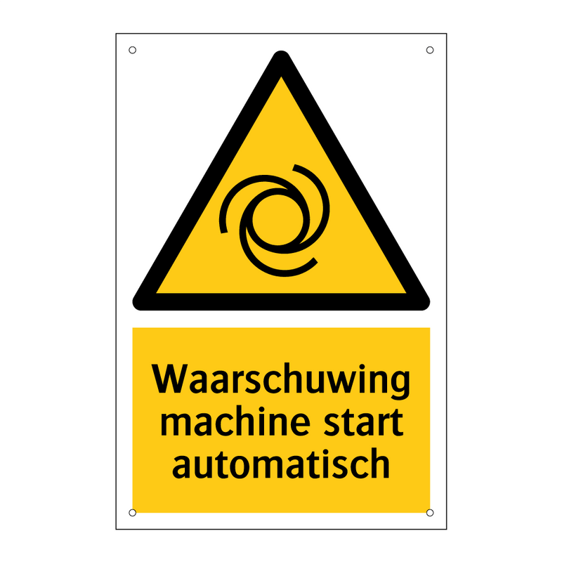 Waarschuwing machine start automatisch