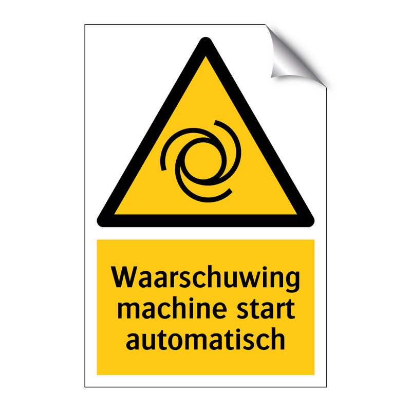 Waarschuwing machine start automatisch