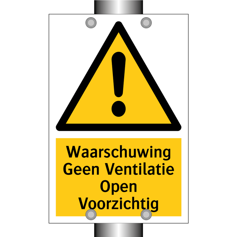 Waarschuwing Geen Ventilatie Open Voorzichtig