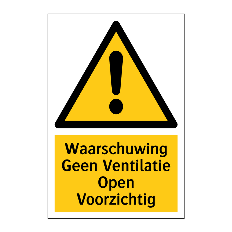 Waarschuwing Geen Ventilatie Open Voorzichtig