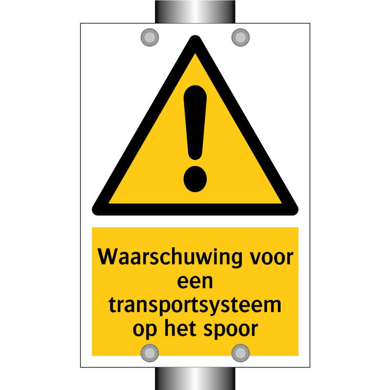 Waarschuwing voor een transportsysteem op het spoor