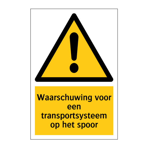 Waarschuwing voor een transportsysteem op het spoor