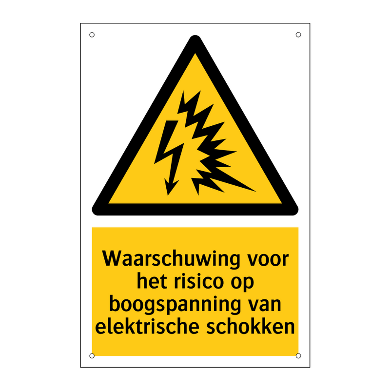 Waarschuwing voor het risico op boogspanning van elektrische schokken