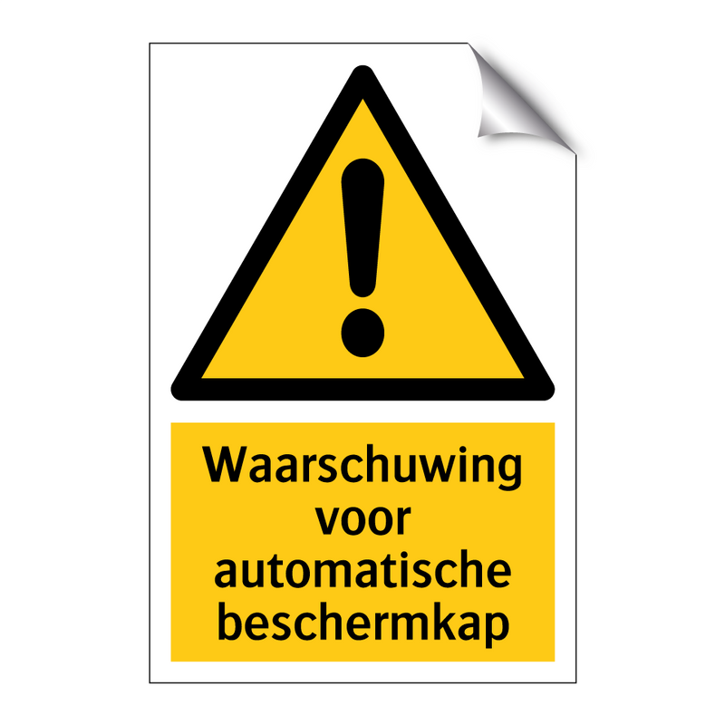 Waarschuwing voor automatische beschermkap