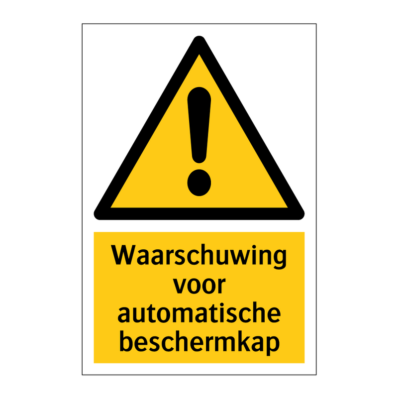 Waarschuwing voor automatische beschermkap