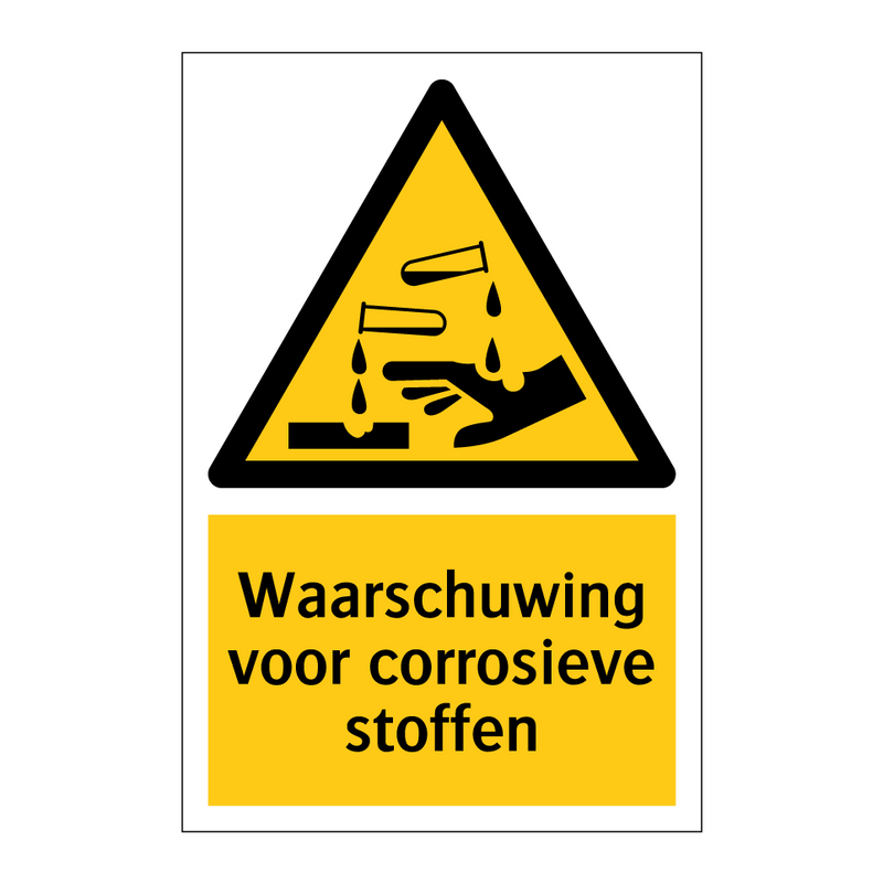 Waarschuwing voor corrosieve stoffen