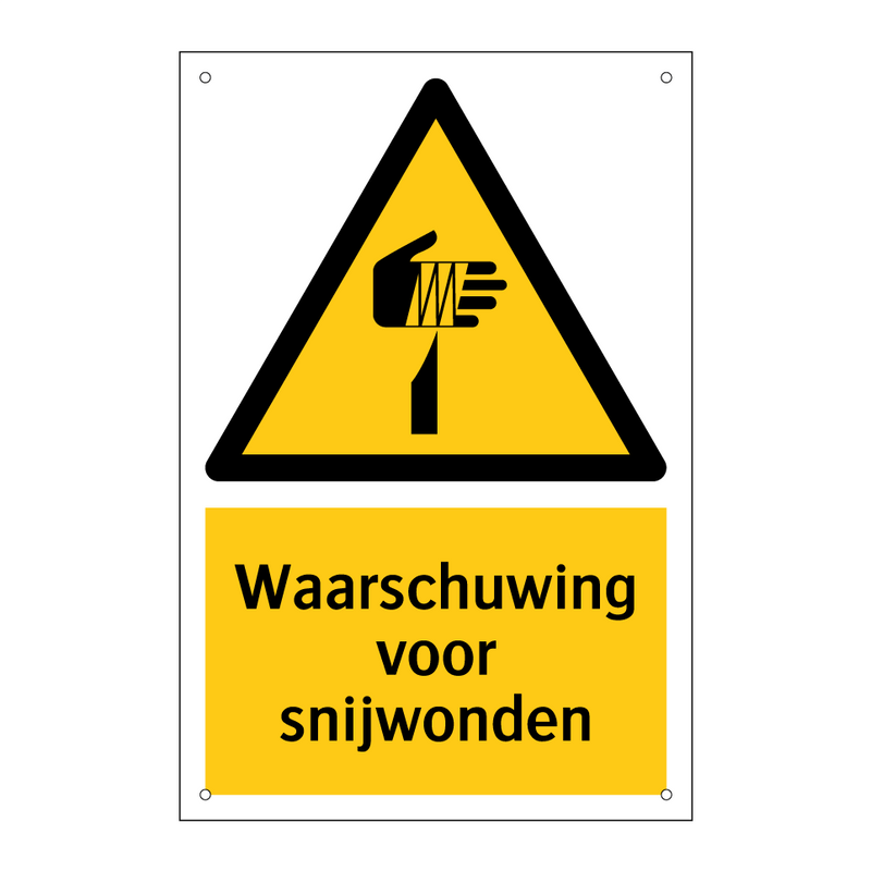 Waarschuwing voor snijwonden