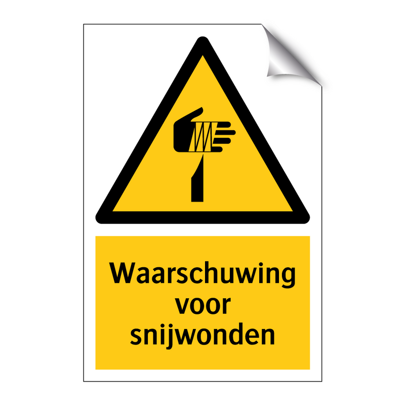 Waarschuwing voor snijwonden