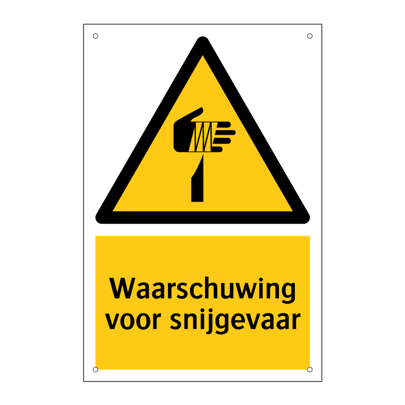 Waarschuwing voor snijgevaar