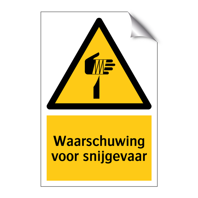 Waarschuwing voor snijgevaar