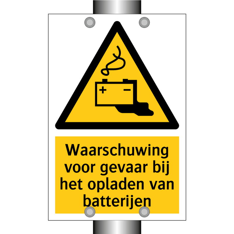 Waarschuwing voor gevaar bij het opladen van batterijen