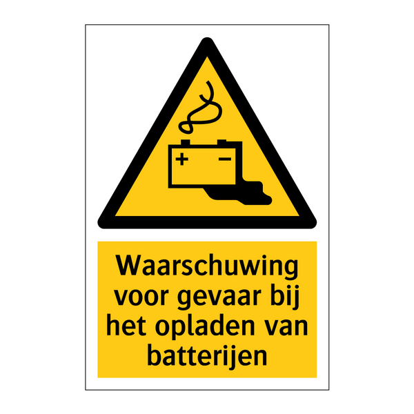 Waarschuwing voor gevaar bij het opladen van batterijen