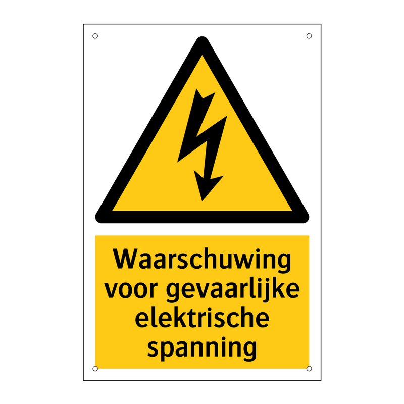 Waarschuwing voor gevaarlijke elektrische spanning