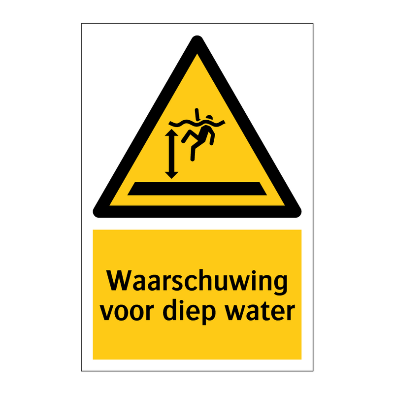 Waarschuwing voor diep water