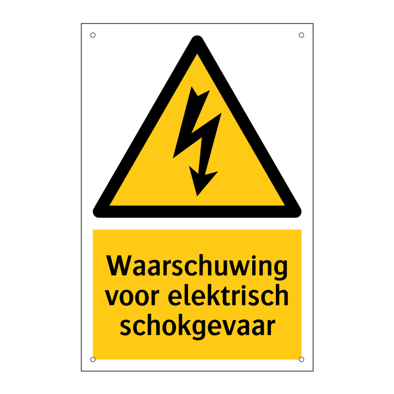 Waarschuwing voor elektrisch schokgevaar