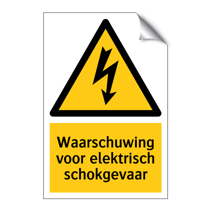 Waarschuwing voor elektrisch schokgevaar