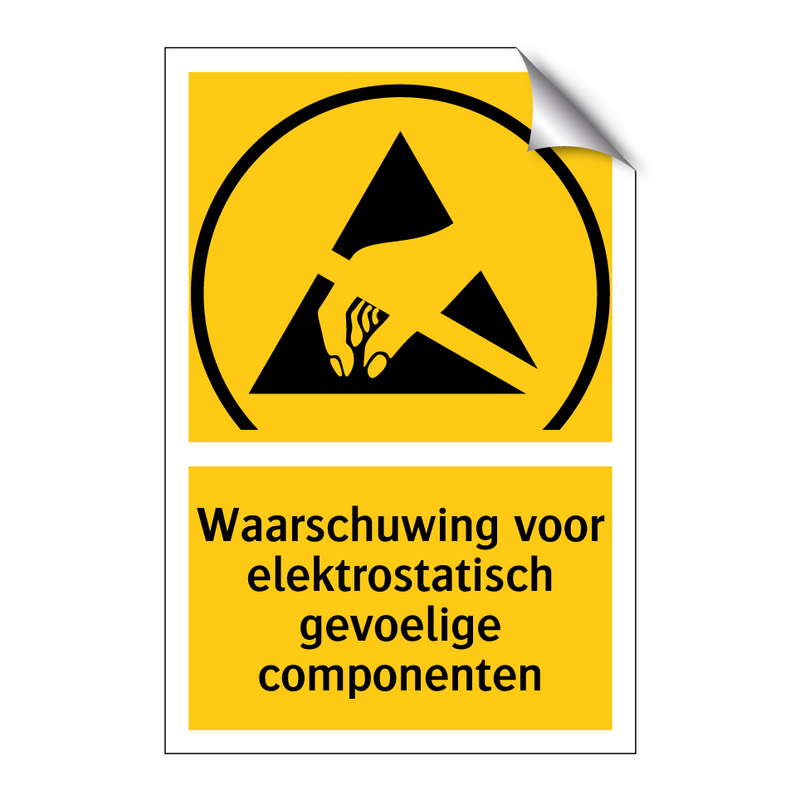 Waarschuwing voor elektrostatisch gevoelige componenten