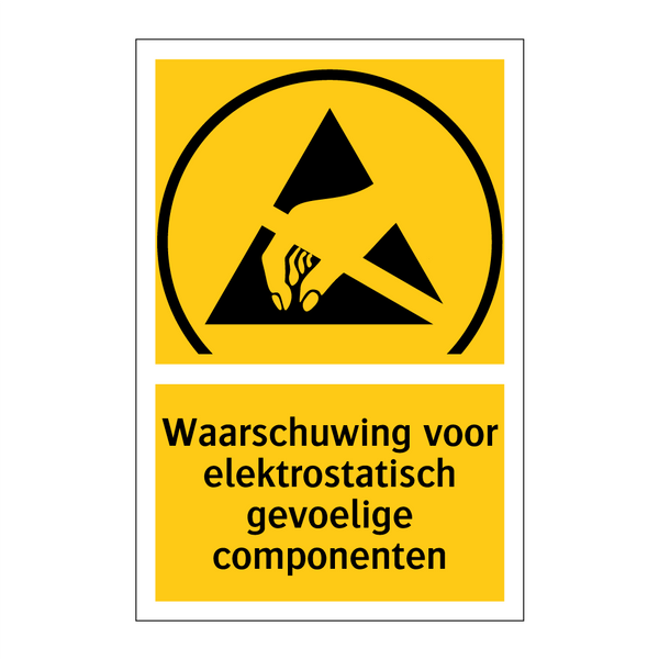 Waarschuwing voor elektrostatisch gevoelige componenten