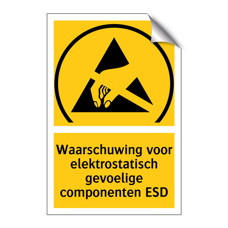 Waarschuwing voor elektrostatisch gevoelige componenten ESD