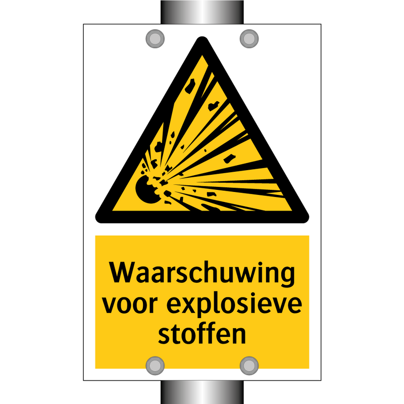 Waarschuwing voor explosieve stoffen